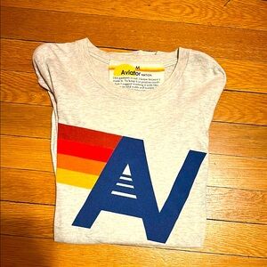 Aviator Nation Adult Graphic Tee - Gray with Multicolor Design